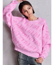 GYDA SLANT PATTERNニットトップス