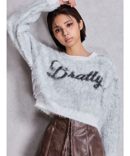 BRATTY MOHAIR LIKEショートニットトップス