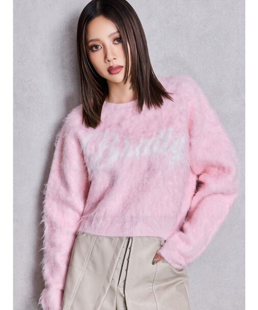 BRATTY MOHAIR LIKEショートニットトップス