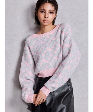 GGチェーンロゴラメニットトップス