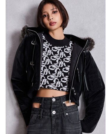 VOLUME ECO FURベルトショートブルゾン