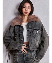 2WAY ECO FURショートデニムGジャン