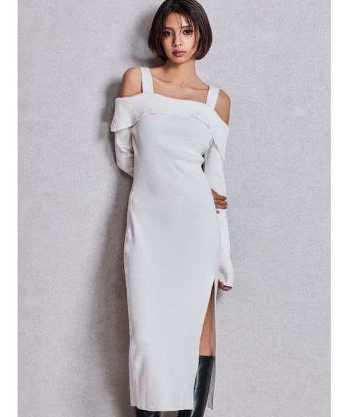 オフショルニットLONGワンピース｜ジェイダの通販｜&mall（アンド