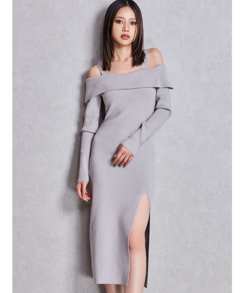 オフショルニットLONGワンピース｜ジェイダの通販｜&mall（アンド