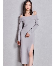 オフショルニットLONGワンピース