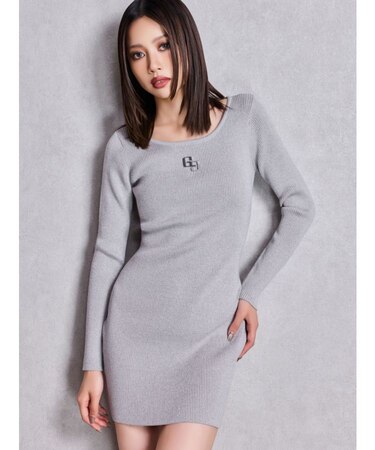 GGプレート long sleeveニットワンピース