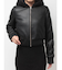 Hoodie Fake Leatherコート