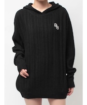 ランダムリブGG HOODIEニットチュニック