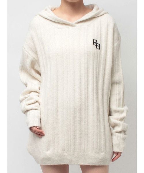 ランダムリブGG HOODIEニットチュニック｜ジェイダの通販｜&mall