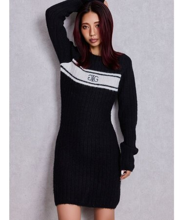 Symmetry GYDAリブニットワンピース