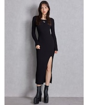 GGプレート long sleeve LONGニットワンピース