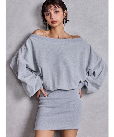 GGドッキングオフショルスウェットワンピース