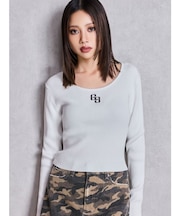 GGプレートlong sleeveニットトップス