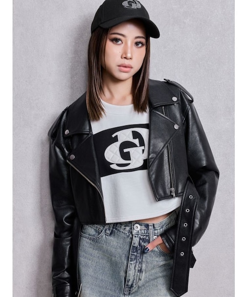 Fake leather shortジャケット