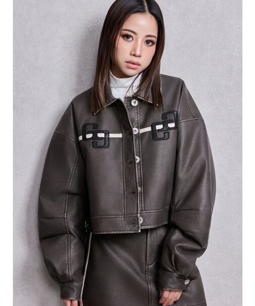 GGラインFake Leatherブルゾン