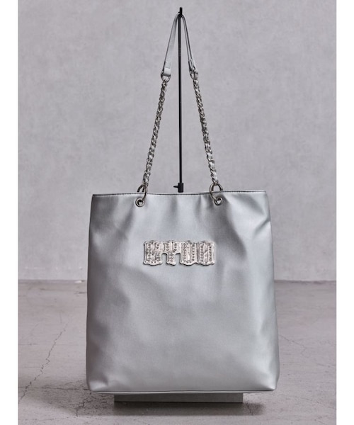 GYDA ノベルティ バッグ　トートバッグ　ビジューチェーンショルダー GYDAbijouプレートチェーントートBAG｜ジェイダの通販｜&mall（アンド