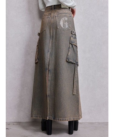 ハイウエストG bijou CARGOデニムロングスカート