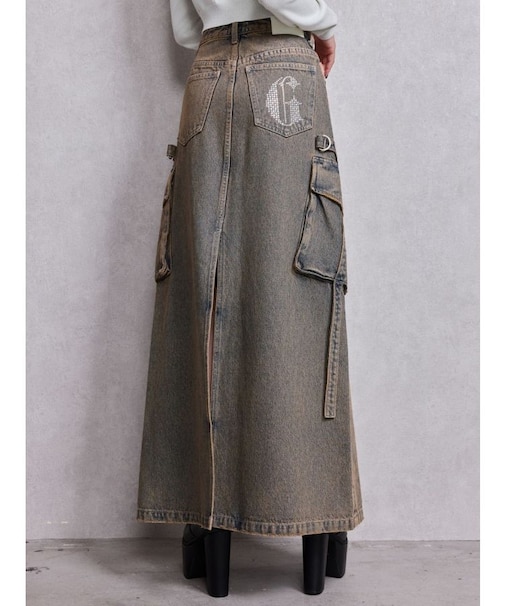 ハイウエストG bijou CARGOデニムロングスカート