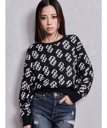 GG pattern bijouスウェットトップス