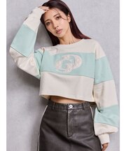 GD fake leather patch shortトップス