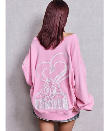 VネックSMIRK BUNNYスウェットトップス