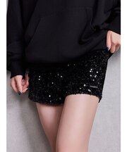 GYDAスパンコールベロアショートパンツ