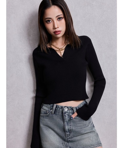 POLOニットトップス