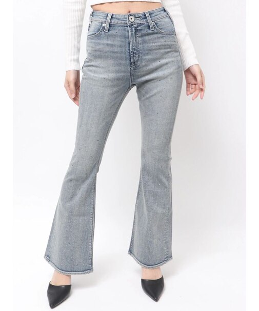 ハイウエストbijouフレアデニムパンツ