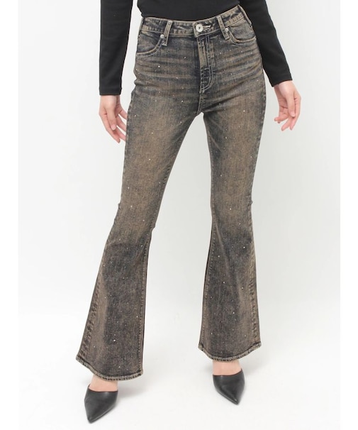 ハイウエストbijouフレアデニムパンツ