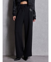 GG chain glitter print straightパンツ