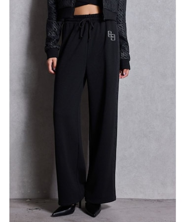 GG chain glitter print straightパンツ