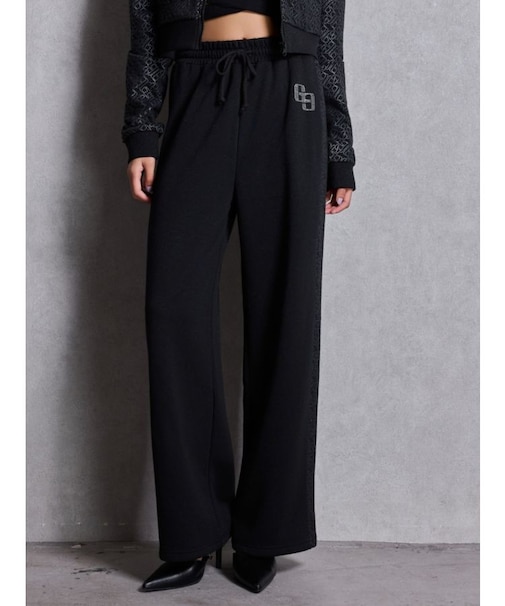 GG chain glitter print straightパンツ