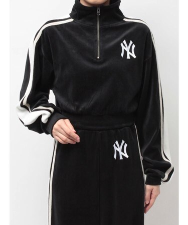 GYDA［MLB］2ラインハーフZIPショートトップス