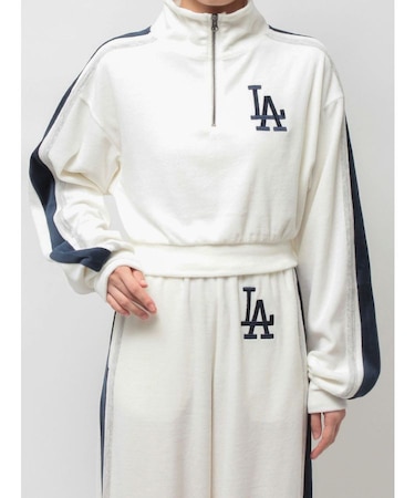 GYDA［MLB］2ラインハーフZIPショートトップス