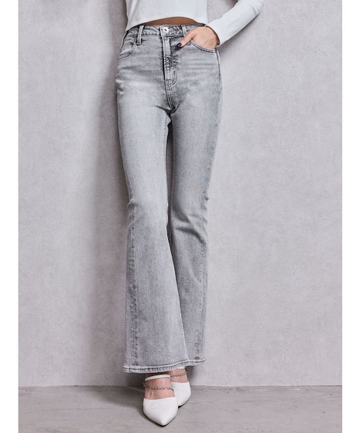 ハイウエストBASICフレアデニムパンツ