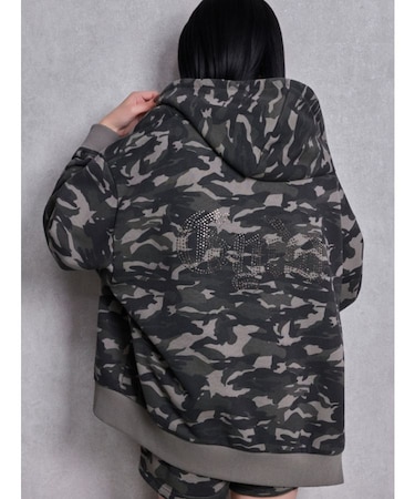 NEW BACK GYDAラインストーンラメパーカー