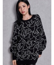 BUNNY patternニットトップス