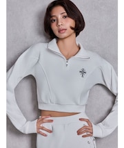 sacred edge crossハーフZIPショートスウェットトップス