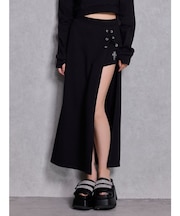 sacred edge crossレースアップロングスリットスウェットスカート