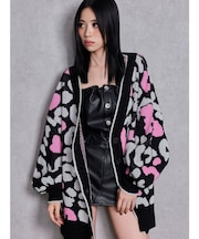 ラメGレオパードニットカーディガン