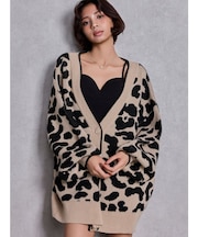 ラメGレオパードニットカーディガン