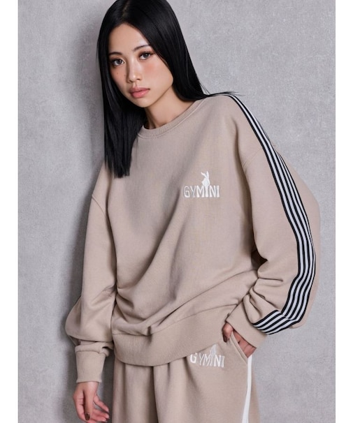 GYMINI BUNNYラインスウェットトップス