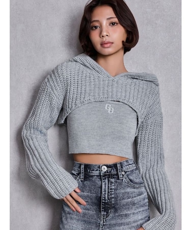 GGアンサンブルニットパーカー