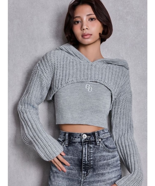 GGアンサンブルニットパーカー