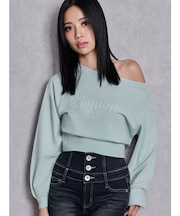 Gemyntar embossワンショルニットトップス