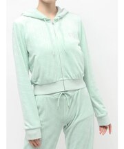 GYDA×Juicy Couture GG JC Emboss Big Bling Velour Hoodie