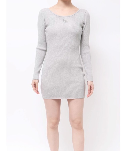 GGプレート long sleeveニットワンピース