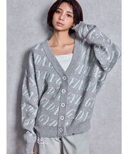 GYDA SLANT PATTERNニットカーディガン