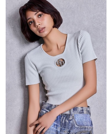 GG bijou MOLDラメニットトップス