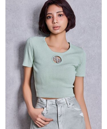 GG bijou MOLDラメニットトップス